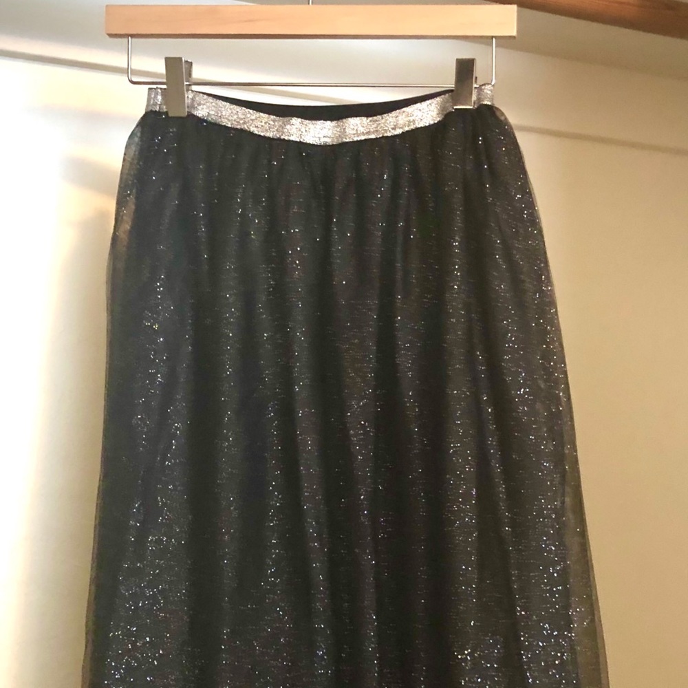 Cat and Jack Black Sparkle Tulle Skirt Girls 10/12